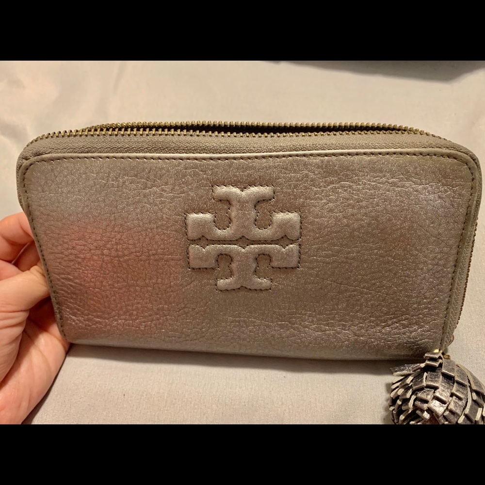 Gray Continental Tory Burch Wallet